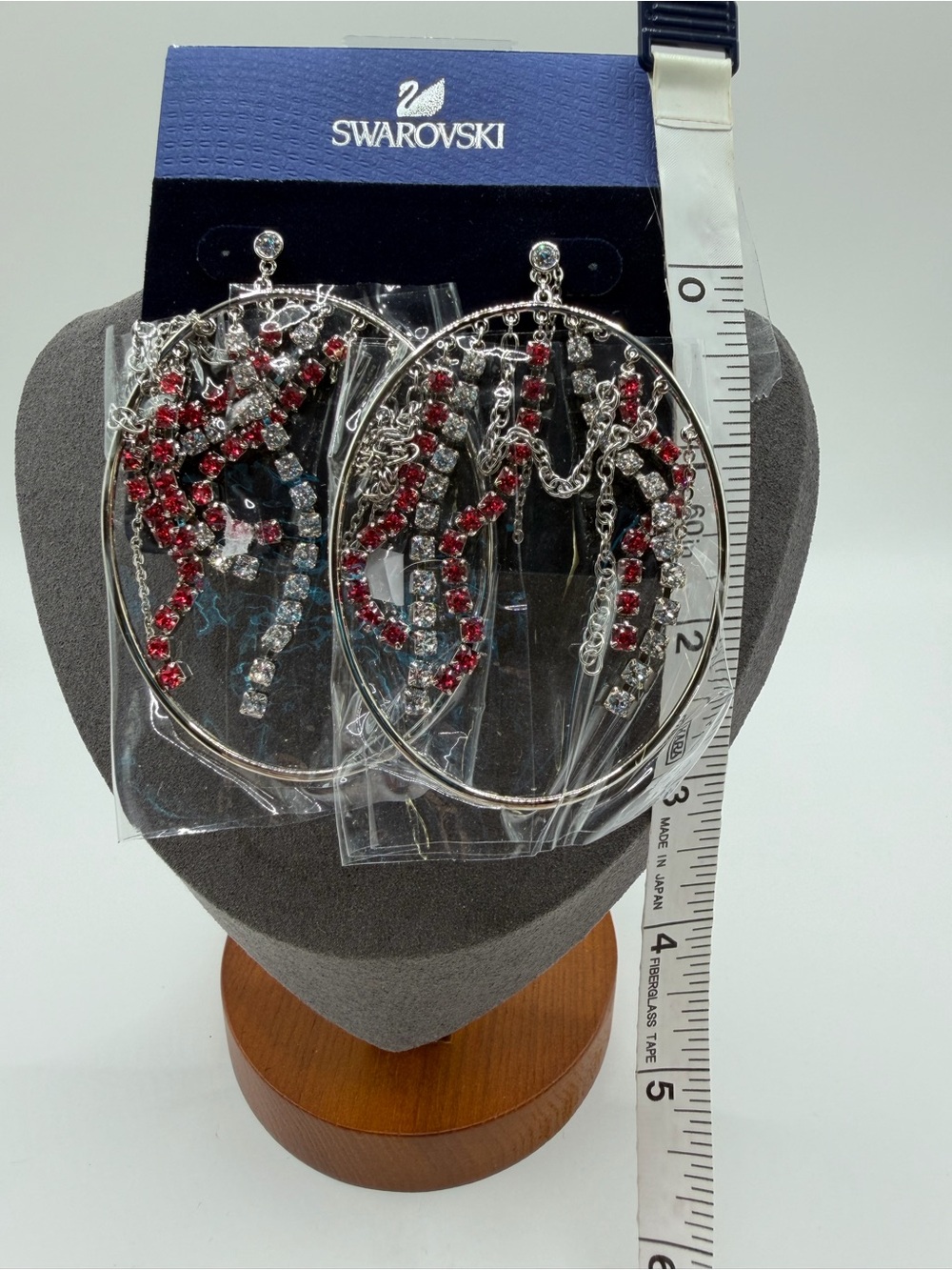 Swarovski Tropical Pink and Clear Crystal Pierced Earrings - Picture 15 of 16